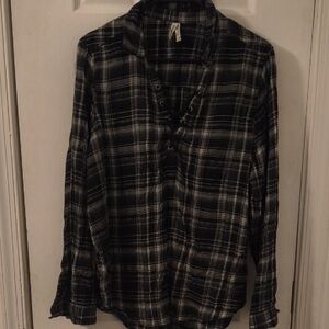 Mudd Black and White Plaid Shirt